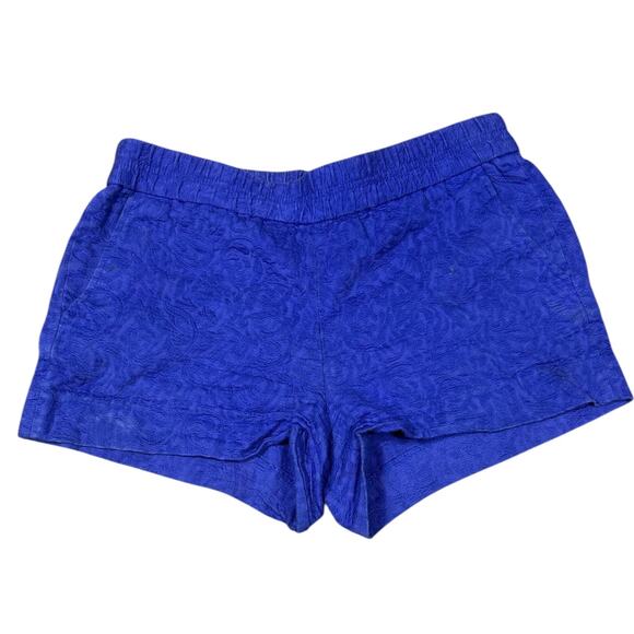 J.Crew Cobalt Blue Textured Cotton Shorts Size 6 - Picture 2 of 9